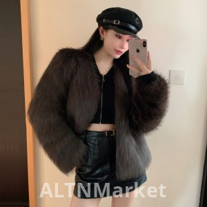 реальное фото Корейский стиль Имитация лисьего меха Женские модели Зимняя одежда Новый стиль Светская львица Богатая семья Золото Молодой А Меховая шуба