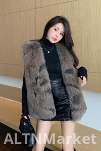 реальное фото Осень и зима новый стиль имитация лисий мех меховой жилет для женщин молодой моды универсальный жилет без рукавов жилет снежная лиса пальто