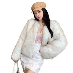 реальное фото Зима Новый стиль Casual Экологически чистый мех женский короткий похудения имитация лисы плюшевые красить Maojian чай меховая шуба