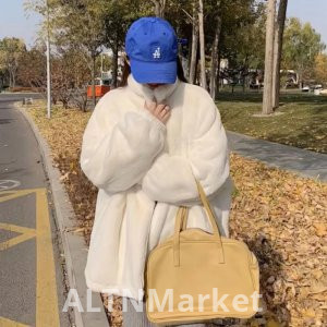 real photo Winter New Style Imitation Rex rabbit Hair Fur Loose Fit Slimming Versatile Plush Mandarin collar Environmentally Friendly Fur Coat for Women