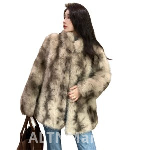 real photo Imitation Fox Fur Fur Coat Female Winter Mid-Length Style Fashion New Style Thickened Superior Rendering Hair Plush Coat