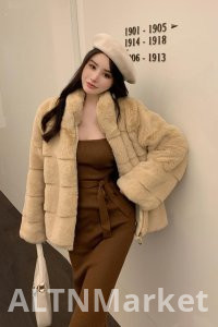 real photo Winter New Style Wealth Sense Imitation Mink velvet Furry Coat for Women Imitation Rabbit Fur Short Style Thickened Environmentally Friendly Fur Winter