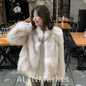 Winter Korean Style New Style Mandarin collar Western Style Furry Coat for Women Superior Sense Environmentally Friendly Fur Imitation Fox Fur Coat Coat