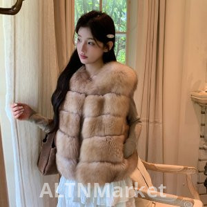 Тан пшеницы золотой песок корейский стиль новый стиль молодой издание импорт лисий мех меховой жилет для женщин меховой жилет пальто
