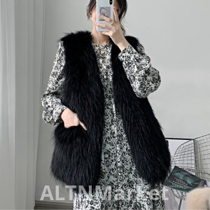 Минималистский ol большой любви лисий мех экологически чистый меховой жилет для женщин средней длины стиль пальто карман имитация меховой жилет