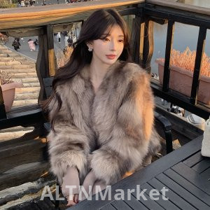Amber Fur lux Line Женская одежда Удивительная вибрация и умный теплый компаньон Мех лисы Экологически чистый мех