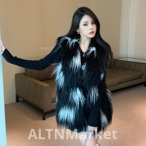 реальное фото Корейский стиль Новый стиль Color Block молочные коровы с овцами вьющиеся волосы мода экологически чистый мех осень и зима жилет меховое пальто для женщин