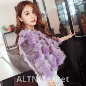Winter New Style Haining Imitation Fox Fur Fur Coat Female Short Environmentally Friendly Furry Coat Rendering Round Neck Top