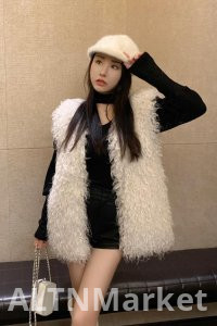 реальное фото Корейский стиль Новый стиль Color Block молочные коровы с овцами вьющиеся волосы мода экологически чистый мех осень и зима жилет меховое пальто для женщин