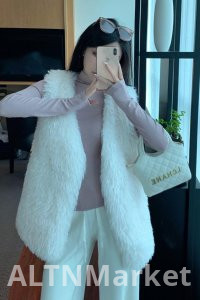 реальное фото Корейский Стиль Меховые Вьющиеся Волосы Жилет Без Рукавов Жилет Женщины Осень и Зима Новый Стиль Корейский Стиль Меховой Жилет Жилет Меховое Пальто