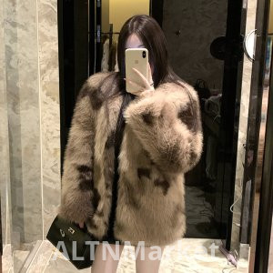 реальная фотография Превосходный корейский стиль утолщенный имитация лисий мех шуба зима новый стиль экологически чистые средней длины волосы плюшевые пальто