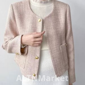 Французский стиль Розовый Шанель стиль пальто для женщин осень этого года популярные высокие фиксированные светский Petite западный стиль короткий стиль топ модные