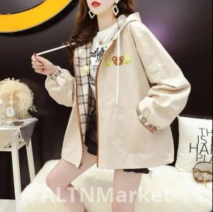 2025 Весна Новый Стиль Положительный и Отрицательный Обратимый Винтаж Плед С Капюшоном Пальто для Женщин Свободный Fit Универсальный Топ