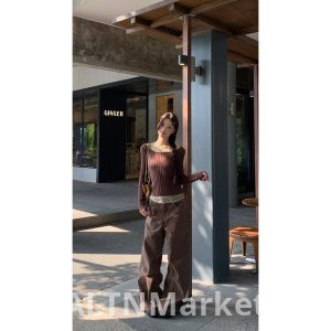 Andy Velvet Pullover Sweater Women's Autumn and Winter Lazy Superior Sense Slim fit Top Unique Beautiful By age Coffee Color Knit Sweater