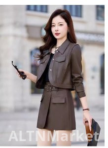 pu Leather Jacket Set Dress Women Explosion Models Short Style Leather & Faux-Leather Jackets Fashion Coat Western Style Slimming Short Skirt Two piece set