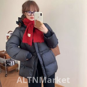 Официальная фигура затягивание талии пузырь фу 2025 новый стиль теплая одежда женщин легкий Хан серии с капюшоном прокачки веревки затягивание талии пальто модные