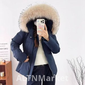 real photo 2025 Year Down Women Cotton Padded Jacket Winter Korean Style New Style Big fur collar Cotton Clothing Minimalist Thickened Coat