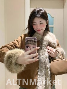 2025 Зима Новый Стиль Имитация Лисий Мех Шуба Женщины Короткие Утолщенные Сплайсинг Молодые Меховое Пальто