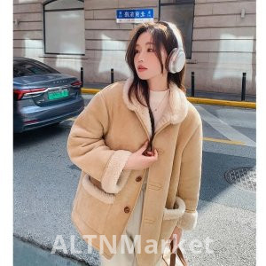 2025 Design Sense Vintage Fashion Petite Short Coat for Women Autumn and Winter Season Fleece-Lined and Thickened Warm Turn-Down Collar Jacket Trendy