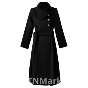 Шерстяное пальто для женщин 2025 осень и зима новый стиль черный Хехе Бен ветер длинный стиль верхняя одежда пальто превосходное чувство западный стиль носить взять