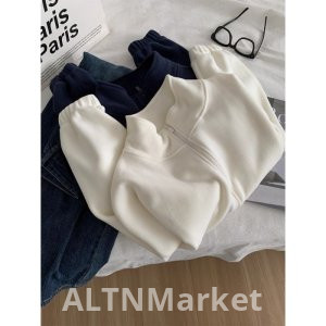 Утолщенный теплый флис толстовка пальто для женщин минималистский корейский стиль мандарин воротник молния кардиган осень и зима флис с подкладкой короткий стиль топ