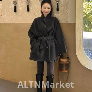 Мода шерстяное пальто женские короткие Petite 2025 осень и зима сезон новый стиль превосходное чувство мандарин воротник шерстяное пальто