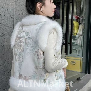 2025 Autumn and Winter New Style Imitation Fox Fur New Chinese Style National Style Vest Coat Young A Fashion Vest Explosion Models Sleeveless Vest
