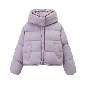 2025 год Зима Твердый Цвет Свободный Fit Пальто Новый Стиль Мода Корейский Стиль Хлеб Хлопок Padded Куртка ins Casual Универсальный