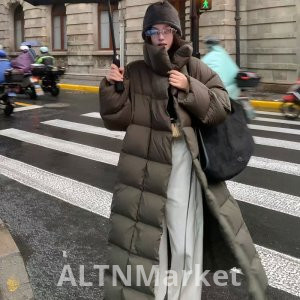 2025 Год Новый Стиль Зима Мандарин Воротник Хлопок Padded Куртка Женщины Мода Свободный Fit Petite Mid-Length Стиль Утолщенный Теплый Хлопок Одежда Пальто