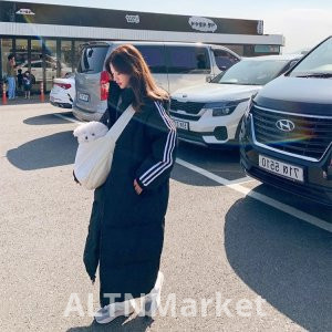 Yes Large Goods Straight Connect Rack Down jacket Women 2025 New Winter Cotton Padded Jacket Han Series Sweet Mid-Length Cotton Clothing Puffer Jacket