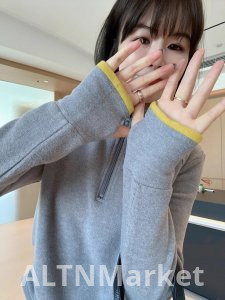 280 G Design Sense Color Block Двухсторонний De Velvet Рубашка с капюшоном Полу-молния Внутри Взять Базу