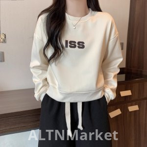 2025 Круглый шеи пуловер Короткий Стиль Толстовка Женщины Осень и Зима Топ Свободный Fit Похудение Petite