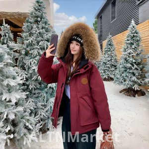 Белая утка вниз темно-синий Рабочая одежда Shell куртка вниз куртка женщин Зима 2025 Новый стиль Популярные модели взрыв Паркер пальто