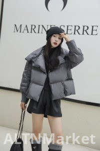 2025 Winter New Style Korean Style Knit Splicing Large Lapel Short Style Down jacket Women White Duck Down Thickened Ultra Light Coat