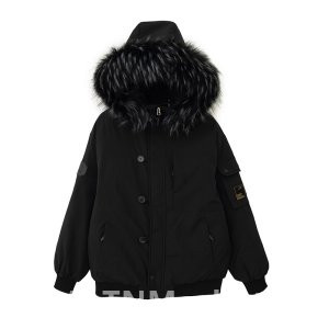 Рабочая одежда Shell куртка вниз Padded женщин 2025 зима новый стиль Хан серии приятный большой меховой воротник капюшоном Parker одежда