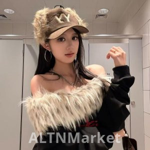 Облака Бархат Составной Черный Свободный Fit Дизайн Универсальный Длинный рукав Меховой воротник Съемный Крест Печатных Толстовка Женщины