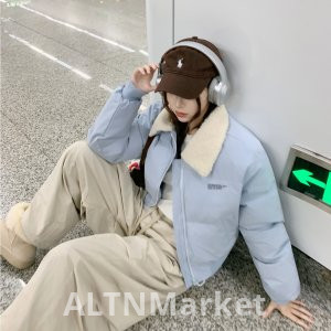 реальное фото 2025 Зима Новый Стиль Американский Стиль Preppy Стиль Короткий Стиль Хлопок Padded Куртка Женщины Хан Серии Пуховик Куртка Свободный Fit Хлопок Одежда Пальто