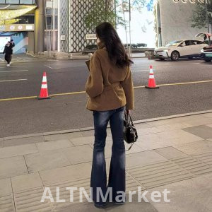 Хан Серия Шерстяное пальто Женщины 2025 Осень Новый стиль Шерстяное пальто Petite Hehe Бен Ветер Превосходное чувство Положительный Популярный Короткий стиль