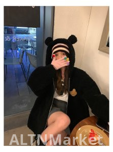 2025 Весело Маленький Медведь Маленький Медведь Уши Ягненок Меховые Частицы Пальто Пальто для Женщин