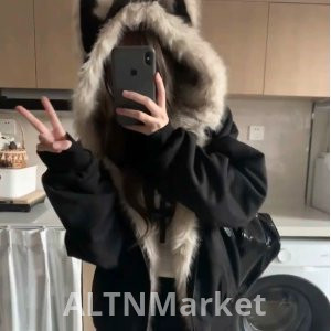 Страна Модный cleanfit сиденье горы резьба кошачье ухо гигантский хороший пальто для женщин 2025 осень и зима новый стиль дизайн чувство утолщенный хлопок мягкая куртка