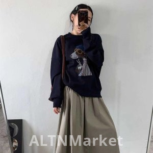 Official Figure Price Hua Cotton Composite Thin Style Fleece-Lined Autumn and Winter Clothing Fleece-Lined Round Neck Sweatshirt Women Printed Baby Velvet