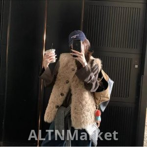 Оригинальная ткань осень и зима жилет Европа NI ягненка шерсть пальто для женщин теплый плюшевый бархат жилет