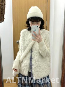 Нежный ветер сладкий шерсть ягненка жилет жилет женский зимний стек носить плюшевый бархат мягкий клейкий свободный Fit Preppy стиль пальто