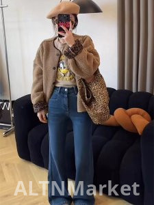 Леопардовый принт подкладка шерсть ягненка пальто для женщин EUROPEAN GRAND PRIX 2025 осень новый стиль европейские товары женщины мех один топ модные