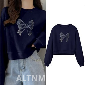 Круглый шеи пуловер короткий стиль толстовка женщины осень и зима топ свободный Fit похудения Petite