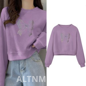 Круглый шеи пуловер короткий стиль толстовка женщины осень и зима топ свободный Fit похудения Petite