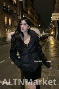 Взрыв Модели 2025 Год Вниз Padded Женщины Зима Корейский Стиль Новый Стиль Большой Мех Воротник Хлопок Одежда Минималистский Утолщенный Теплый Пальто