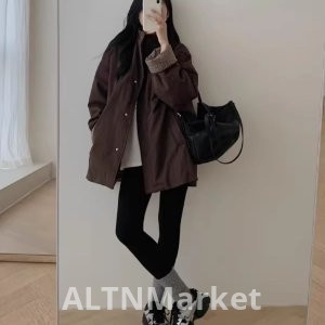 Хан серии легкий и хлопок хлопок мягкая куртка 2025 осень и зима сезон взрыва модели мандарин воротник случайные свободный Fit утолщенный теплый тренч пальто