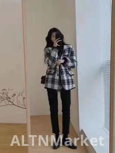 2025 Французский Стиль Романтический Новый Стиль Женщины Элегантность Стиль Шанель Верхнее Пальто Толстый Стиль Зима Ниша Полосы Решетка Топ