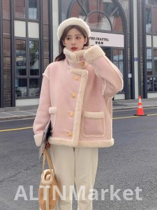 Шанель Стиль Ниша Молодежная Мода Плюшевые Пальто Женщины Зима 2025 Новый Стиль Petite Флис С Подкладкой и Утолщенный Короткий Стиль Хлопок Одежда